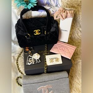 Quilted Black Crossbody Bag with Gold Details